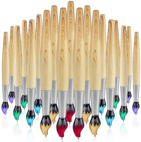 Outus 30 Stück Pinselstifte für Kunstlehrer, Bambus-Pinselform, Kugelschreiber, einziehbare Tinte, Neuheit, Stifte, Wertschätzungsgeschenke für Kunstlehrer, Weihnachten, Geburtstag, Partygeschenke