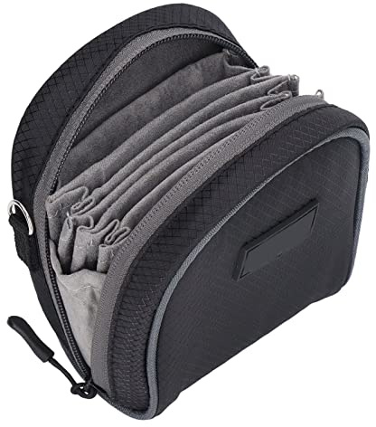 BORDSTRACT Camera Filter Case, 8-Pockets Photography Filter Holder Bag with Belt Loop and Shoulder Strap, Water Resistant and Dustproof Lens Filter Pouch for Filters Up to 95mm