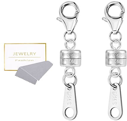 ALEXCRAFT Magnetverschluss Kette 925 Sterling Silber Schmuck Armband Verschluss Kettenverlängerung für Ketten Halskette DIY Jewellery Making Accessories