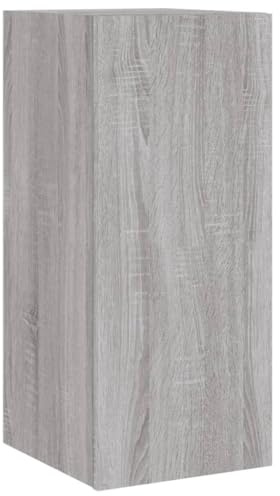 vidaXL Mobile TV a Parete con Luci LED Grigio Sonoma 30,5x35x70 cm