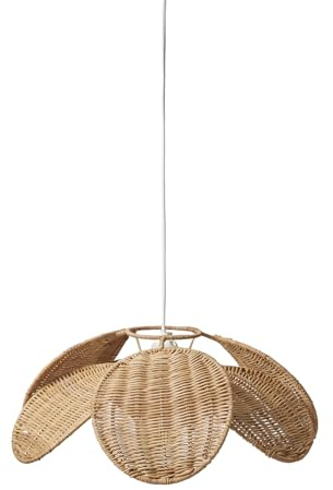 VERTBAUDET Kinderzimmer Lampenschirm aus Rattan in Blütenform natur