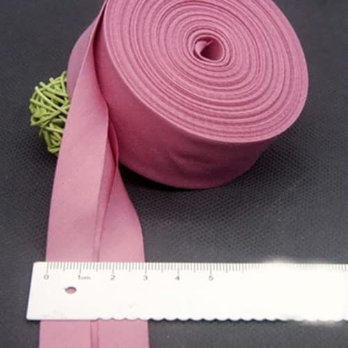 Schrägband Baumwolle 30mm Gefalzt 33 Farben zum nähen Nahtband (Altrosa, 5 Metre)