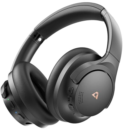 1Mii Casque Bluetooth sans Fil avec Suppression Active du Bruit Hybride, Audio LDAC Hi-Res, 5 Mics d'appel clairs, 75 Heures de Lecture, ANC sans Fil et Filaire, Casque Supra-auriculaire pour Voyager