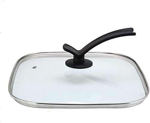 Tapa universal para olla cuadrada de vidrio templado, tapa de vidrio templado de repuesto, para olla o sartén universal, transparente