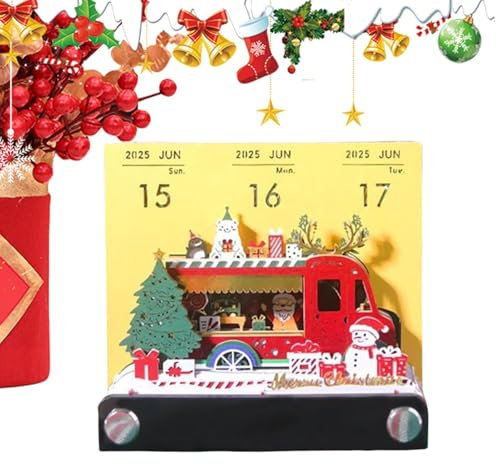 -Tischkalender 2025, Kalender 2025 | -Abreißkalender, Weihnachtszeitstück-Kalender - Tischkalender-Skulptur-Notizblock, Schreibtisch-Postnotizen für Kollegen, Freunde, Weihnachts-Einweihungspart
