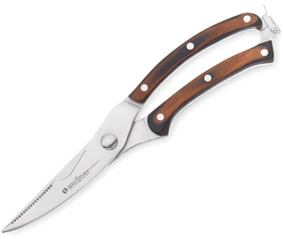 GROSSMAN® SC09 | Küchenschere 25,6 cm | Multifunktions-Küchenschere | Edelstahl 8,8 cm | mit Ergonomischen Griff 11,3 cm (238 Gramm)