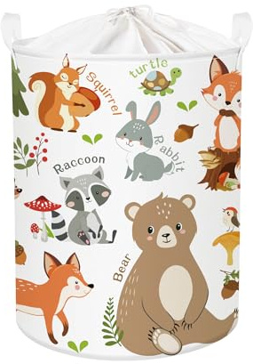 Clastyle Niedliche Tier Aufbewahrungskorb Elefant Kleidung Wäschekorb Bad Aufbewahrungsbox für Eltern Organize Spielzeug Buch,Bär,36x45 cm
