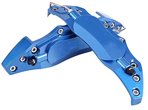 AKLOSIPY 2 Pezzi di Pinza Freno in Alluminio o Copertura per Ruota Auto 6-17 Pollici Medio - Protezione Pinza Freno E/o Copertura per Auto (Blue)