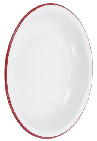 UTHCLO Placa De Esmalte Profundo Cuencos Vintage De Esmalte Para Servir Cena Utensilios De Cocina Esmaltados Para Ensaladas Verduras y Sopas