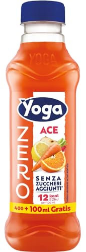 Yoga Ace ZERO 12 Bottiglie da 500ml Bevanda Senza Zuccheri Aggiunti, Senza Glutine