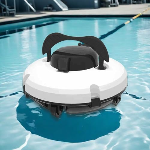 XSDAJSD Limpiafondos robótico inalámbrico para Piscinas elevadas, 120 Minutos de autonomía, autoestacionamiento, Aspirador para Piscinas enterradas, Robot Ligero, 110 V