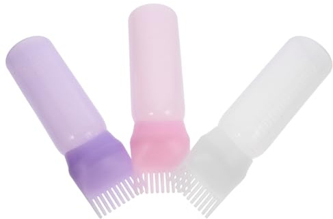 HONMEET 3 piezas Botella Aplicadora de Tinte con Peine Graduado para Coloración de Raíces de Resistente para Aplicación Uniforme de Color Salón y Uso Doméstico
