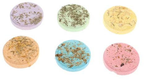 VILLFUL 6Pcs Aromatherapy Bath Shower Bomb Sheets 45g Each Jasmine Mint Ocean Rose Scented Steam Tablets for Home Bathroom Relaxation