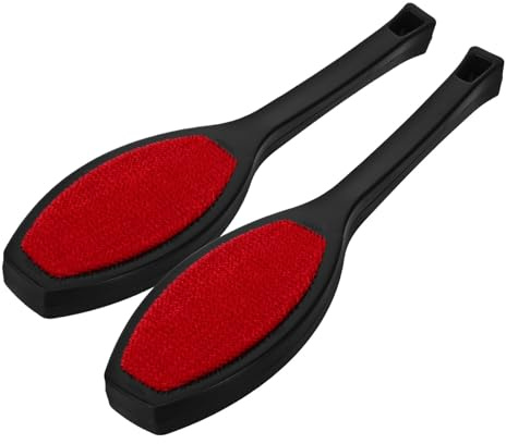 TOMETURE Lot de 2 Brosses Électrostatiques Noires Double-Face pour Enlever Les Poils D’Animaux et Peluches sur Vêtements, Brosse Anti-Peluches Réutilisable sans Pile, pour Toilettage