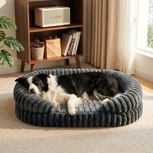 Woiil Orthopädisches Hundebett Grosse Hunde, 90x65cm, Abnehmbar & Waschbar | Memory Foam Hundekorb Wasserdicht Rutschfest , Eierkarton-Schaum Hundesofa mit Hohem Rand