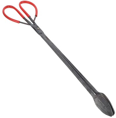 DOITOOL Pinzas para Chimenea de Hierro de 54cm Mango Cómodo y Protección Calor, Herramienta Resistente para Fogatas y Barbacoas al Aire Libre