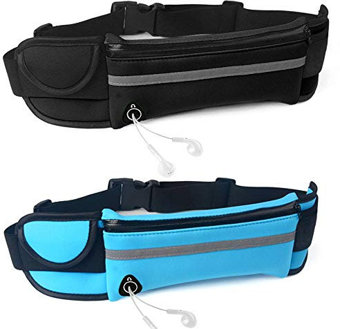 WENTS Sport Hüfttasche Laufen Gürteltasche Bauchtasche Running Belt Leichte wasserdichte Laufgürtel Lauftasche für Smartphone Handy Fitness Jogging Fahrradfahren Sporttasche 2pcs