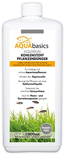 AQUAbasics Aquarium CO2 Kohlenstoff Pflanzendünger sorgt für einen sichtbaren Wachstumsschub Ihrer Aquarium-Pflanzen - Schöne Pflanzen und deutlich weniger Algen, Größe:1 Liter