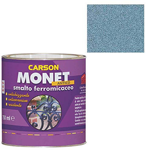 Colorificio Carson Monet Antico Smalto Ferromicaceo Anticorrosivo Antichizzante Vernice Specifico Per Ferro E Ferro Battuto Come Cancelli Ringhiere Recinsioni Lampioni (Ral 8000 Blu avion)
