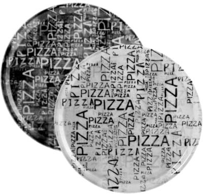 SATURNIA 5628933 Piatto Pizza Black/White in Porcellana Decorata, Cm 33
