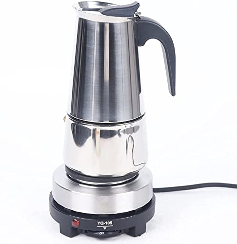 Maker per caffè espresso da 450 ml, 9 tazze di percolatore per caffettiere moka in acciaio inossidabile con stufa elettrica per il negozio di casa, facile maneggevolezza e versamento, 110 V/220v