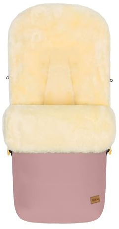Fillikid Lammfellfußsack Bernina, Kinderwagen, Buggy | Wind- & wasserabweisend, Oberteil abnehmbar, echtes Lammfell herausnehmbar, ab 0 Monate