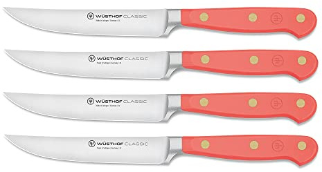 WÜSTHOF Classic juego de cuchillos bistec con 4 cuchillos 12 cm, Coral Peach (naranja)
