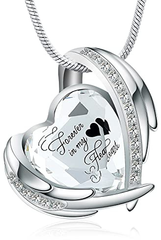 Minicremation Einäscherungsschmuck für Asche Anhänger - Kristall Herz Urne Halskette mit Mini Keepsake Urne Memorial Asche-Schmuck