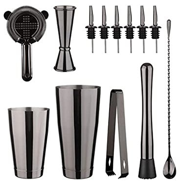 Shaker Cocktail Coctelera Conjunto de Acero Inoxidable coctelera de Boston Bar Barman Conjunto Multicolor Inicio Bebida del Partido Accesorios Profesionales de Martini coctelera Kit Coctelera (Color