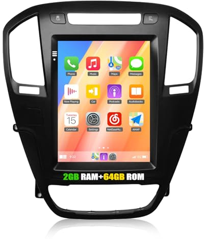 2G+64G CAMECHO Android 12 Radio Coche para Buick Regal Opel Insignia 2009-2013 con GPS Navegador Carplay Android Auto Bluetooth RDS/FM WiFi y USB,Pantalla Táctil de 9.7 Pulgadas