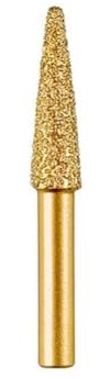 MiJunHD Diamond Brazed Grinding Head 8mm Pointed Type,6mm Round Handle Coarse Grit Polish Burr Drill Bit for Wood Stone Carving, Metal Sanding, Stainless Steel Deburring, Ceramics Trimming (1Piece)