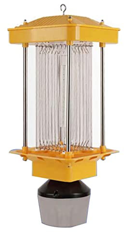 YYUINU Solar Insektenvernichter Für Draußen,2 IN 1 UV Ungeziefer Falle,395nm Insektenvernichtungslampe,IPX7,Geeignet Für Obstgärten, Gärten, Bauernhöfe Und Fischteiche,10-15 Mu,B