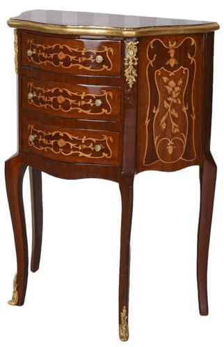 Commode à linge Palazzo Cat061 avec marqueterie et 3 tiroirs 56 x 30 cm