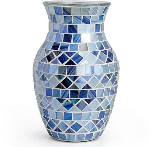 Mosaik Blumenvase Glasvase für Blumen Dekorative Vase Moderne Heimdekoration für Wohnzimmer Regal Tisch Mittelstücke Einzigartige Party Dekorationen