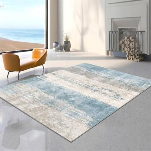 RUGMRZ Teppich Esstisch Kinder Teppiche Korridorteppich grau-blau Bequeme, lichtechte, rutschfeste Dekoration Kinderzimmer Terrasse Deko 160X200CM