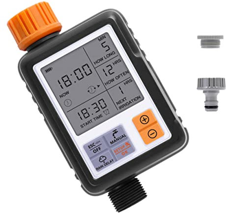 FONDOTIN Digitaler Wassertimer Für Gartenbewässerung Automatische Steuerung Mit Minuten Dauer Und Tagen Frequenz Sprinkler-regler Mit Manueller Funktion Und Wasserersparnis