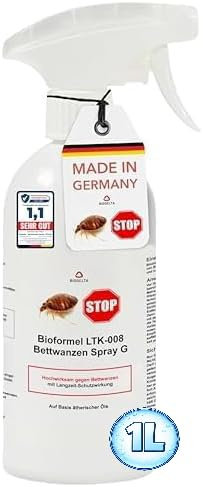 BIODELTA LTK-008 Bettwanzen Spray 1000ml - Anti Bettwanzen Mittel mit Langzeitwirkung - hochwirksames Bettwanzenspray - vorbeugend & bei akutem Befall - auf Wasserbasis - Wanzen Spray | Gegen Bettwanzen, deren Eier und Larven - für Matratzen, Lattenrost, Polster, Teppich und Ritzen - fleckenfrei