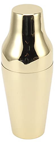 Nikou Coctelera de acero inoxidable, mezclador de martini de 2 secciones estilo francés, color dorado, ideal para bar, hogar, camping, picnic, coctelera, capacidad de 500 ml
