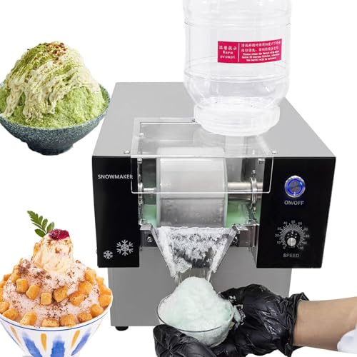ylpddmm Macchina Tritaghiaccio Elettrico Commerciale da 360 W, Macchina per Ghiaccio a Fiocchi di Neve, Macchina per Ghiaccio tritato, 176 libbre/24 Ore, per ristoranti, supermercati, Bar