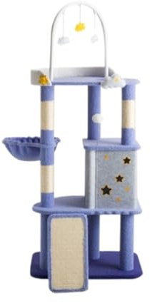 MEIZHITU Árbol para Gatos Poste Rascador Árbol para Gatos, Torre Moderna para Gatos De Interior, Condominio Alto De Madera, Diseño Moderno Y Alto con Cápsula Espacial