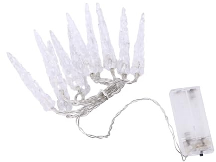 EPIGEIST Eiszapfen Lichterkette 10 Led Warmweiß Batteriebetrieben 150Cm Dekolicht Für Außen Garten Terrasse Weihnachtsbeleuchtung