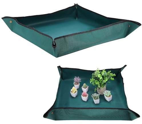 Alasum PVC Planting Mat Non-slip Repotting Mat for Indoor Gardening Potting Soil Control Space-saving Potting Tray for Succulents and Houseplants
