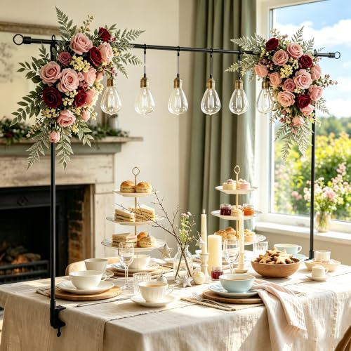 Kit d'arche à ballons, support d'arche de table réglable en métal 80-250 cm | Tige de fixation pour décoration de table, cadre pour mariages, anniversaires, décorations de fête, Noël, Pâques