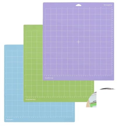 Skärmatta för kontor 3 stycken/4 stycken 30 x 30 cm vinyl mängd olika skärmattor lim för tillverkning av gör-det-själv-projekt (12 x 12 3 färger)