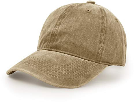 Baseballmütze, Waschbarer Stoff Baumwolle Verstellbarer Outdoor Sonnenhut Lässiger Unisex-Hip-Hop-Hut Hysteresenkappe Khaki