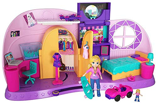 Polly Pocket - Mini-Coffret Colorato Cameretta con Bambole e Sorprese Nascoste, FRY98