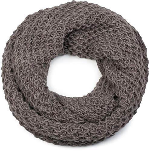 styleBREAKER Unisex Strick Loopschal grob gestrickt, Uni Schlauchschal, Winter Strickschal, Grobstrick Schal 01018157, Farbe:Taupe