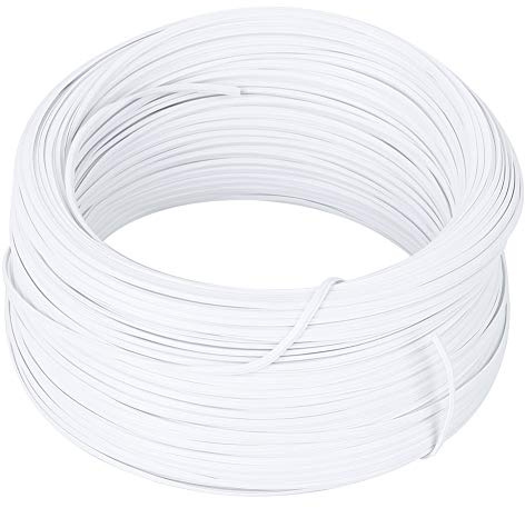 Lazos de Alambre Galvanizado 0,55 mm para Jardinería, Lazos de Unión Multifunción con Envoltura Plástica para Amarre Seguro en Plantas y Árboles