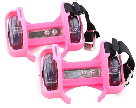 LIANYG Rollschuh-Räder, bunt, blinkender Roller, Wirbelwind-Riemenscheibe, Blitzräder, Fersenrolle, verstellbar, einfach Rollschuhschuhe für Kinder und Erwachsene, Skate-Räder (Farbe: 50 kg rosa für
