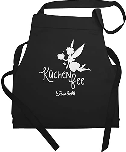 Geschenk mit Namen personalisiert by Shirtracer - Schürze - Damen Frauen - Küchenfee mit Name I Kochschürze Küchenfee